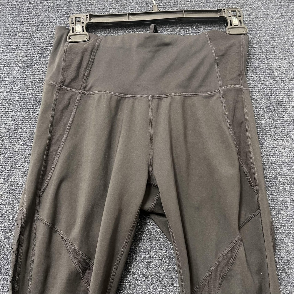Athleta Leggings Womens Small Brown Ankle Mesh Panel Yoga Gym Pants Athletic
